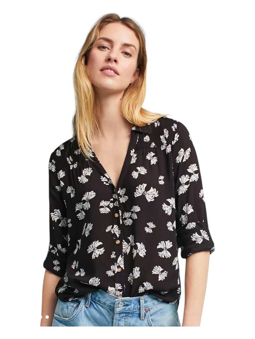 Maeve Anthropologie Emory Printed Button down Shirt